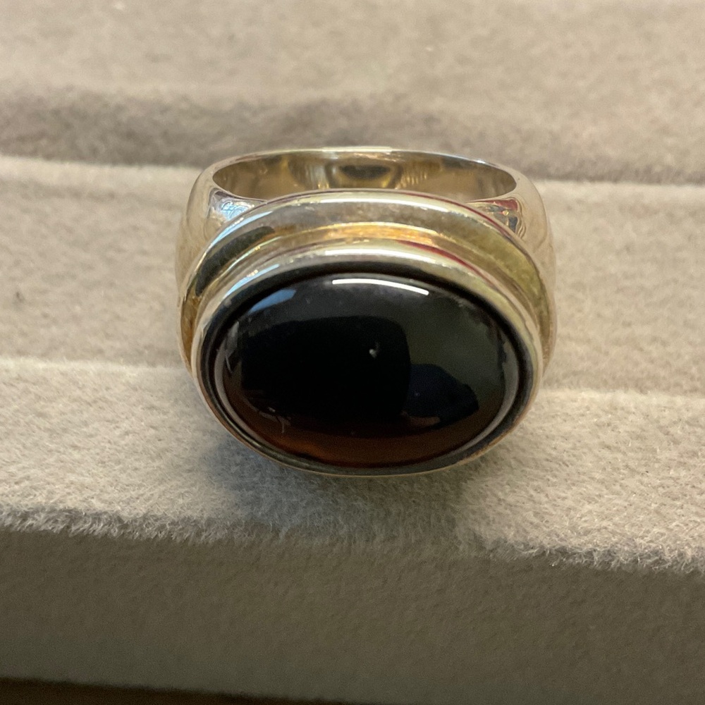 Sterling Silver with Dark Stone Ring - Picture 5 of 5